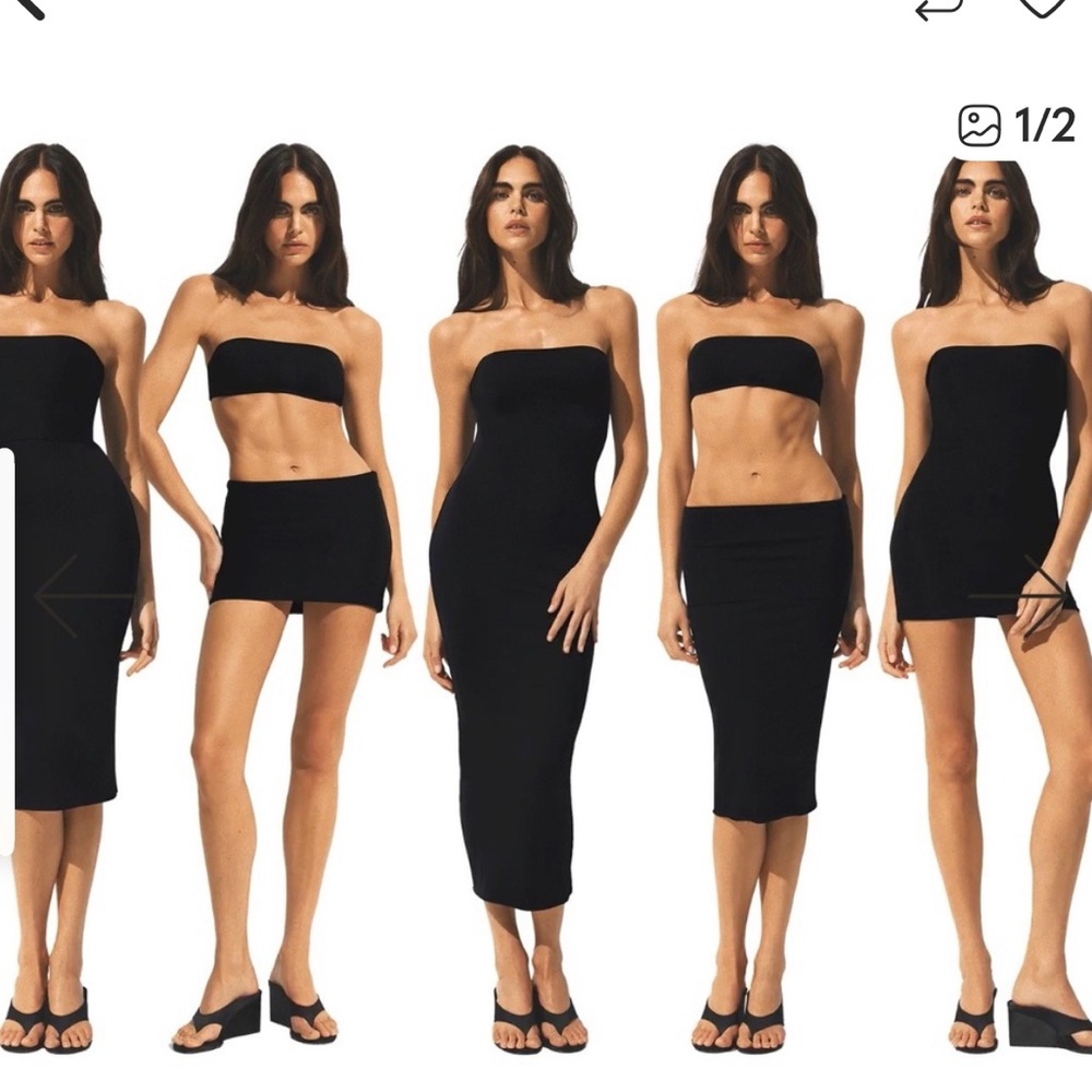 NWT Skims Convertible Swim Black Strapless Dress new